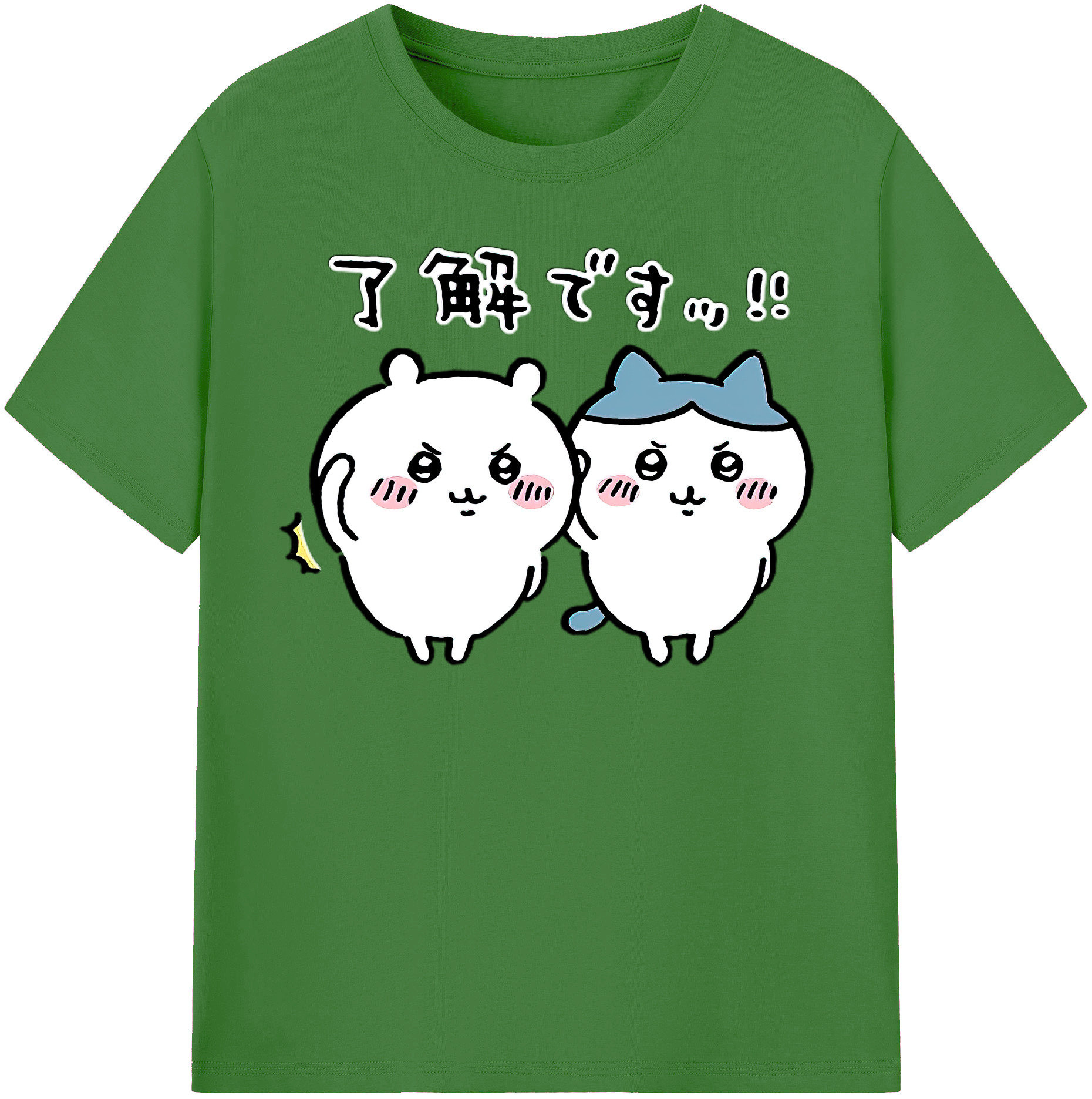 （画像用） ちいかわ ハチワレ Chii-kawa hachiware レディースカジュアルプリントTシャツ（綿100％）